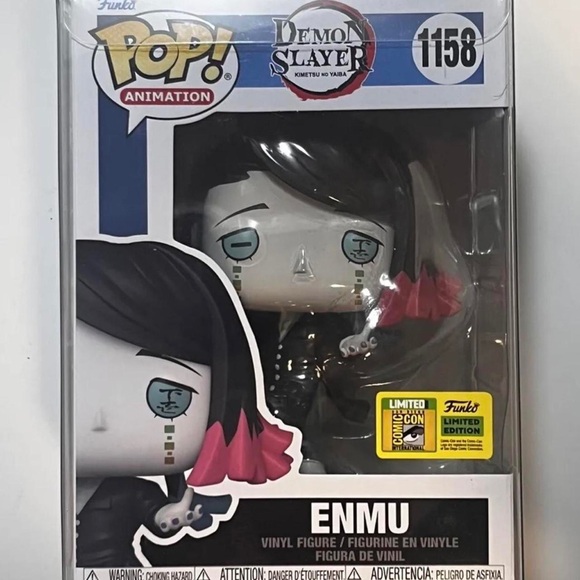 Funko Pop! Enmu Demon Slayer #1158 2022 SDCC San Diego Con Sticker! w/Protector - Picture 2 of 8